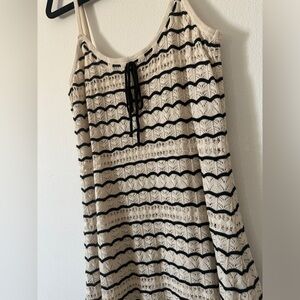 Hollister medium crocheted beige and black dress